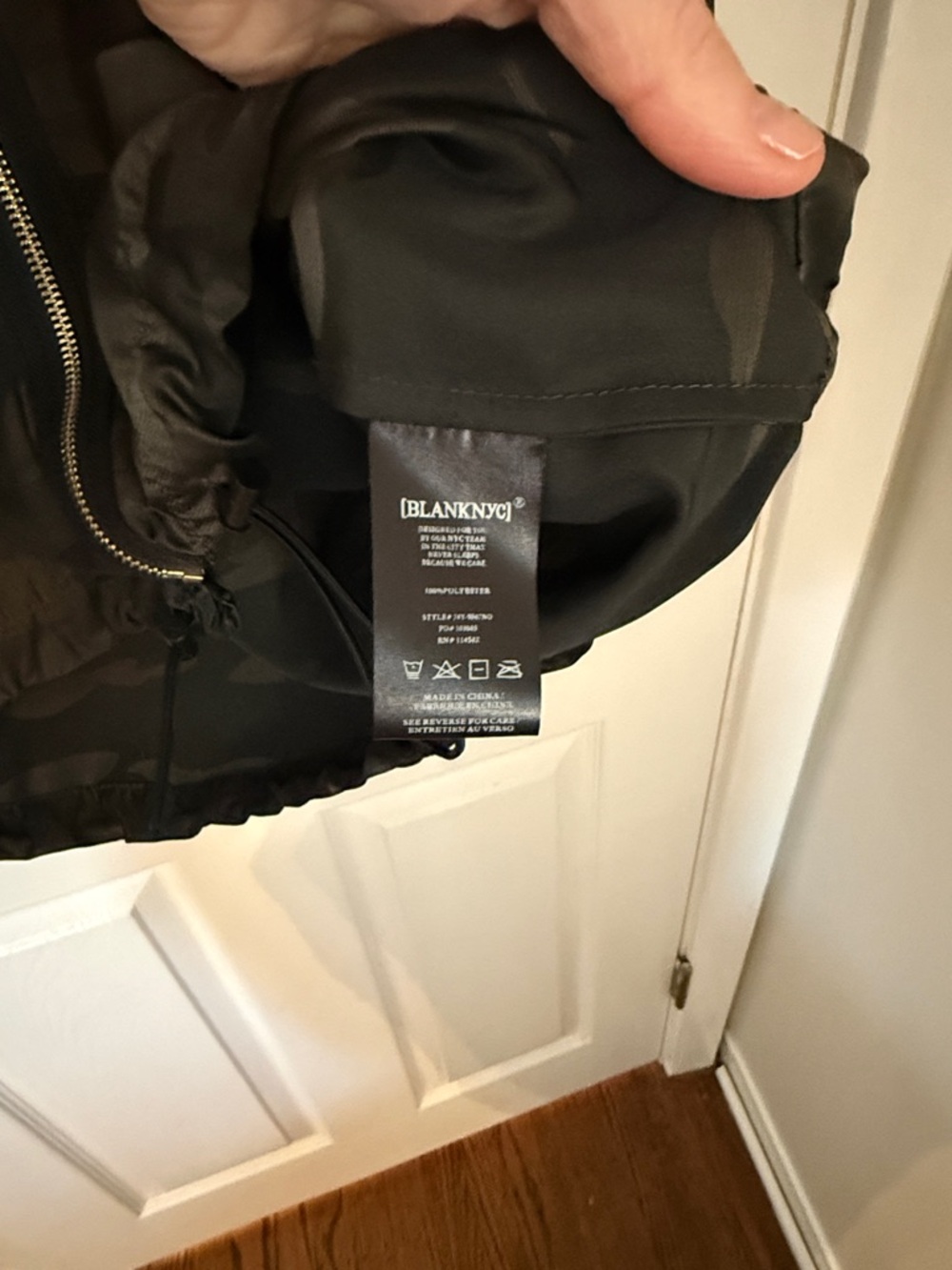 BlankNYC Camo Zip-Up Hooded Jacket - Dark Green - Picture 4 of 4